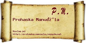 Prohaska Manuéla névjegykártya